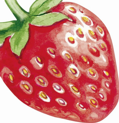 Erdbeere  gestanzt - Servietten 33x33cm