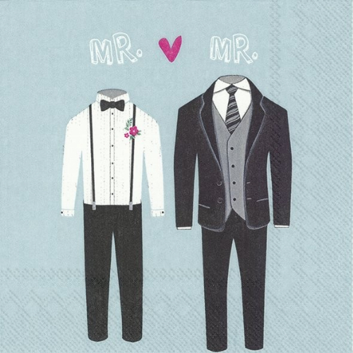 Mr. & Mr. Hochzeitsanzüge Serviette