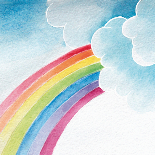 Regenbogen mit Wolken - Servietten 33x33 cm